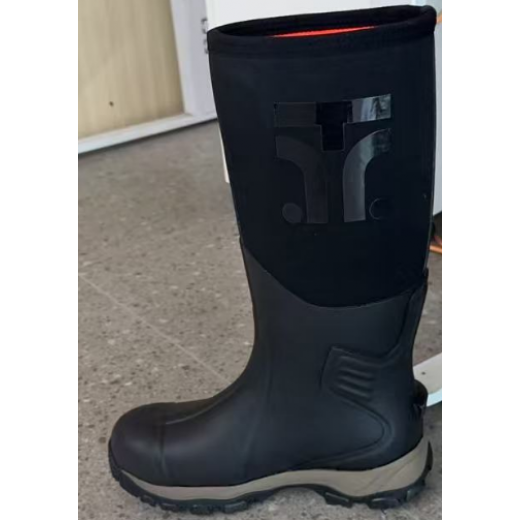 Graphic T Rubber Boots for Men with Steel Shank, Waterproof Insulated Reliable Rain Boots for Outdoor Work Hunting, Warm Dry 5mm Neoprene Anti-slip All-Season Mud Boots, Size 5-14