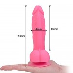 Luminous Dildo 7.6 inch G-Spot Vagina Stimulator Liquid Silicone Dildo with Suction Cup