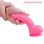 Luminous Dildo 7.6 inch G-Spot Vagina Stimulator Liquid Silicone Dildo with Suction Cup