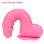 Luminous Dildo 7.6 inch G-Spot Vagina Stimulator Liquid Silicone Dildo with Suction Cup