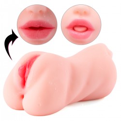 Male Masturbator 3D Silicone Lifelike Pussy Masturbation Masturbator with 3 Holes