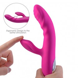 Rabbit Vibrator Rechargable G-Spot Clitoris Stimulator Waterproof Dildo Body-Safe Silicone Vagina Vibrating 